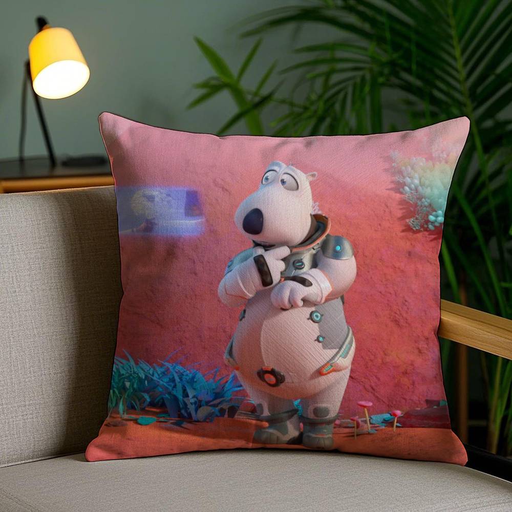 Cute B-Backkom Pillow Case Home Dorm Chair Back Short Plush Double-sided Printing Office Nap Time Cushion Cover