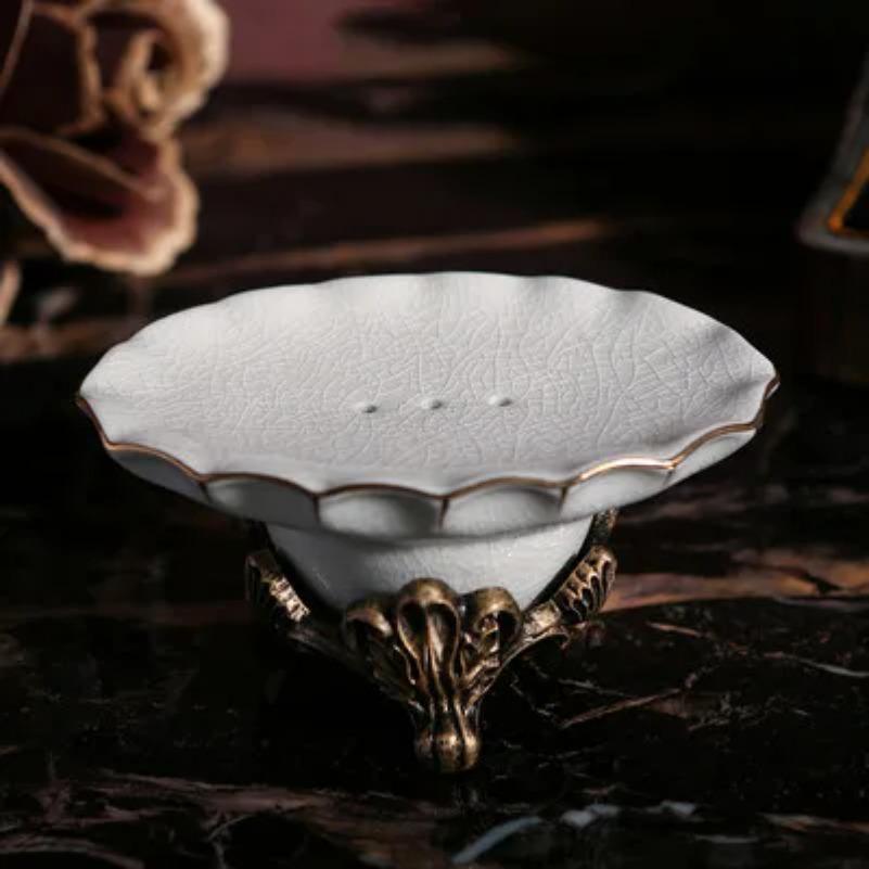 European Soap Dish Ice Crack Ceramic Soap Box Bathroom Accessories Soap Tray Special Offer