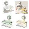 NonSlip Soap Dish With Drain Wall Mounted Bathroom Shower Storage Adhesive Space Saving Tray