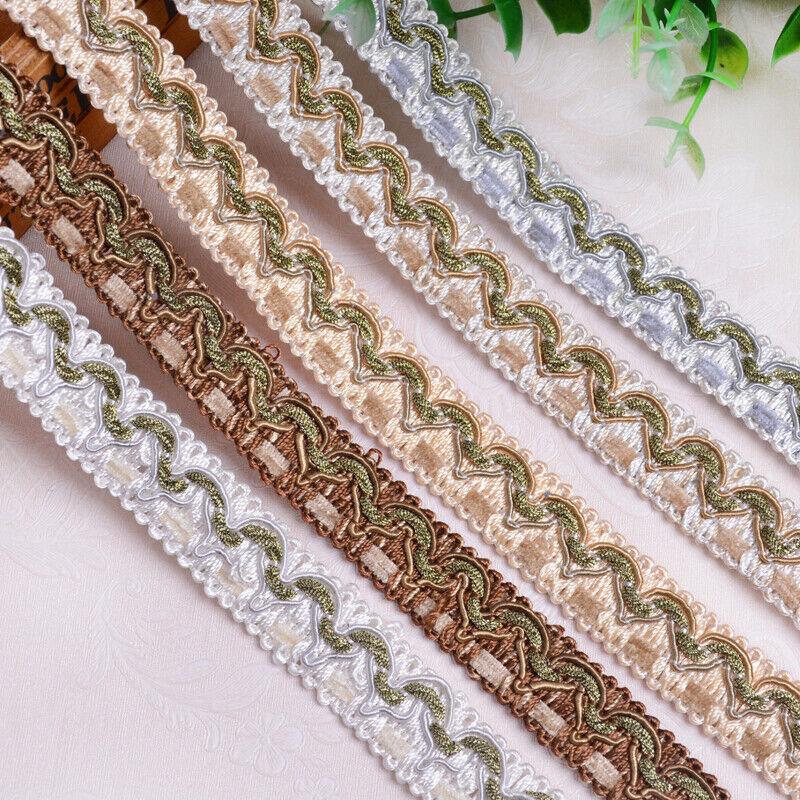 14M Lace Trim Ribbon Bordered Curtain Accessories for Sofa Pillow Fringe Diy Craft Dress Stage Garment Decor