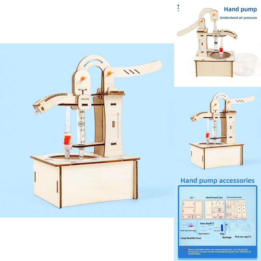 Simulated Wooden Pumping Water Machine Assembly Model Children Puzzle Toy Set For Learning