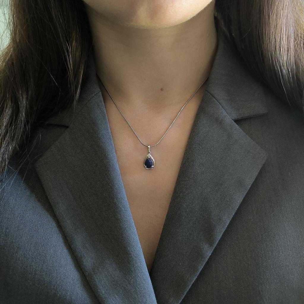 Серебряная подвеска с сапфиром 1.355ct (2214014)