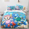 Underwater World King Queen Duvet Cover Cartoon Ocean Animal Bedding Set For Kids Fish Coral Sea Life Soft Polyester Quilt Cover