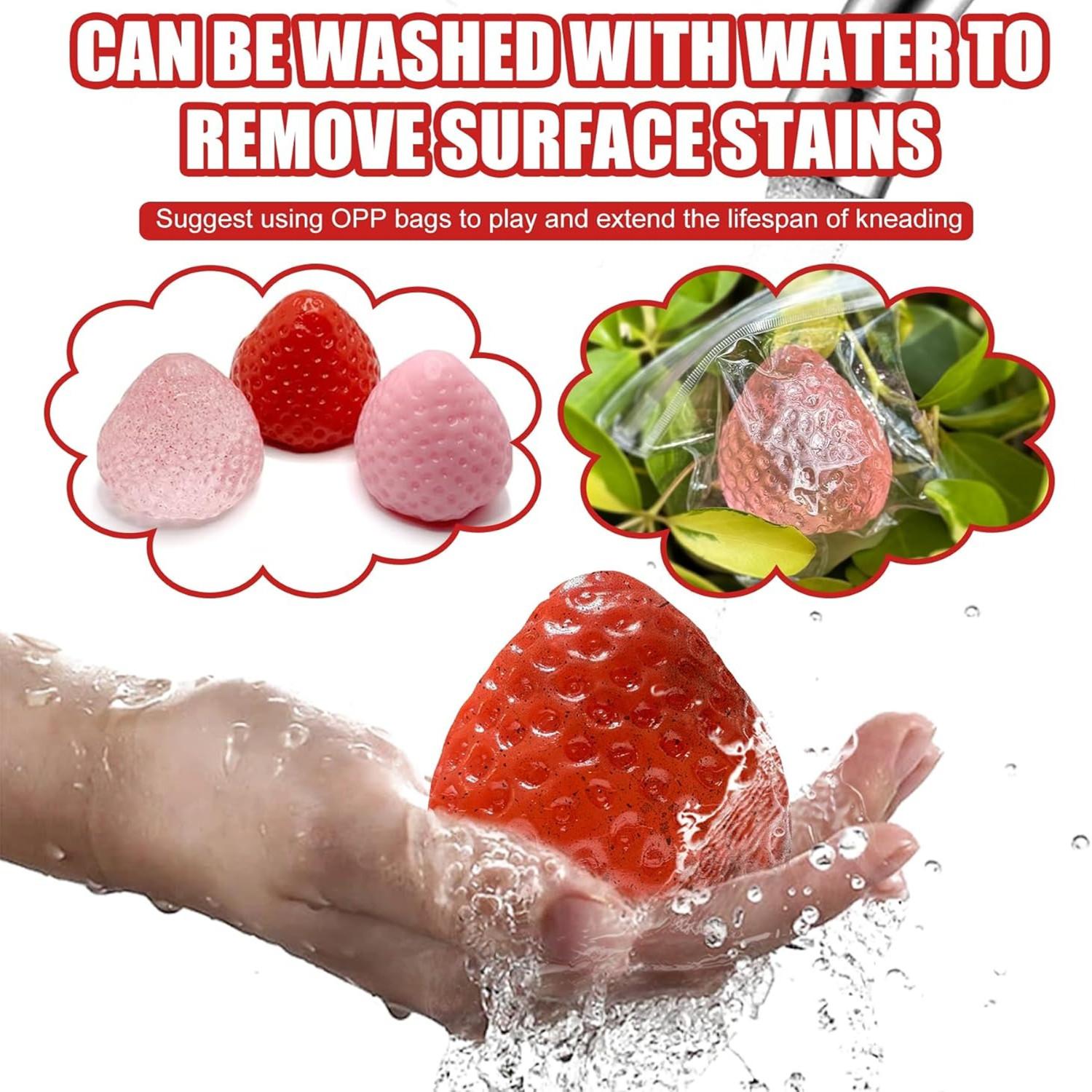 

Realistic Strawberry Fruit Squeeze Toy, Creative DIY Assembly Stress Relief Fidget Toy for Students Office Workers красный