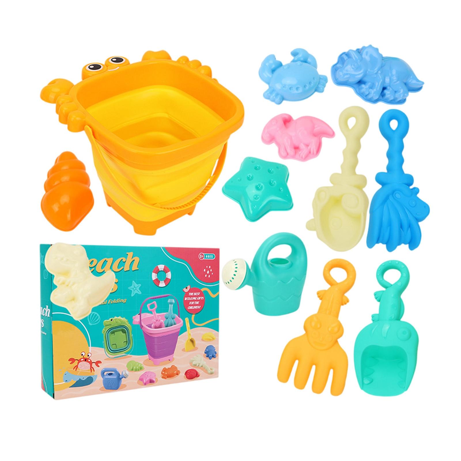 

Beach Toys For Kids Sand Toys Set Includes Foldable Sand Bucket Shovel And Sand Rake Toy For Beach 12 PCS, Sandbox Toys Sandcastle Building Kit One Size