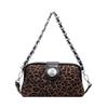 Premium chain bag women's 2025 new fashion leopard print shell bag versatile retro autumn and winter shoulder messenger bag