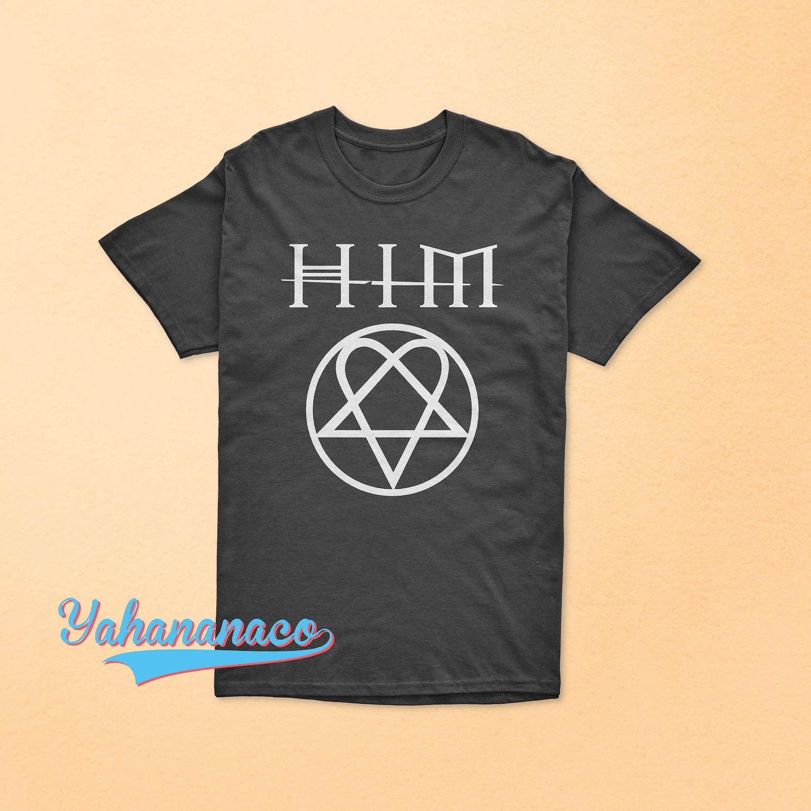 Him Band T-Shirt Finnish Gothic Rock Gothic Metal Ville Valo Music Band Black White Sport Grey Gildan T-Shirt M