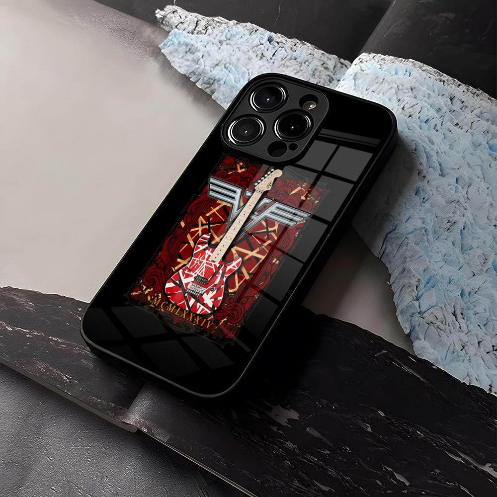 

Eddie Van Halen Graphic Guitar Phone Case Tempered Glass For IPhone 16 13 14 12 15 11 Pro Max Plus Mini X XR SE2020 Coque iPhone 15 Pro