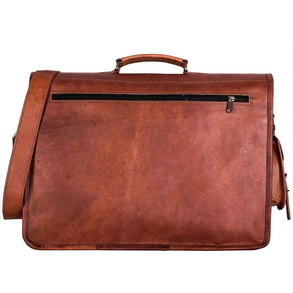 Laptop Bag Leather Genuine Messenger Briefcase Shoulder Vintage Satchel Men New