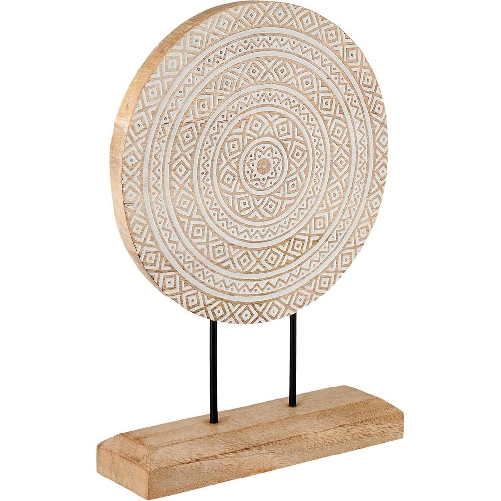 Eximious India Housewarming Gifts Farmhouse Table Sculpture Home Decor Statue Mandala Carved for Modern Home 10" x 14", Living Room, Fireplace...
