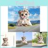 Charming Acrylic Wedding Dress Tiger Pendant For Festive Car Mirror Decoration