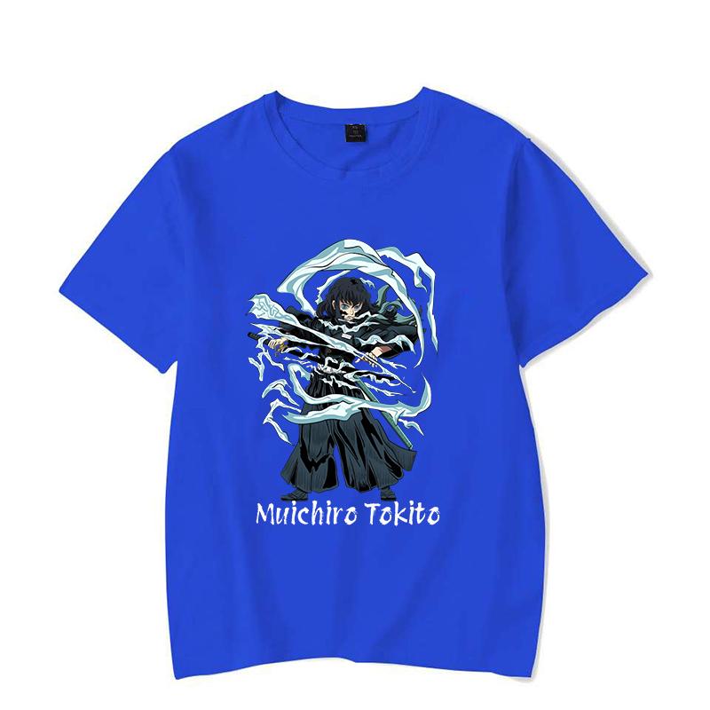 New FunnyTokitou Muichirou Print T-shirt Women Men Summer Casual Short Sleeve Shirt Fashion Anime Loose Tops