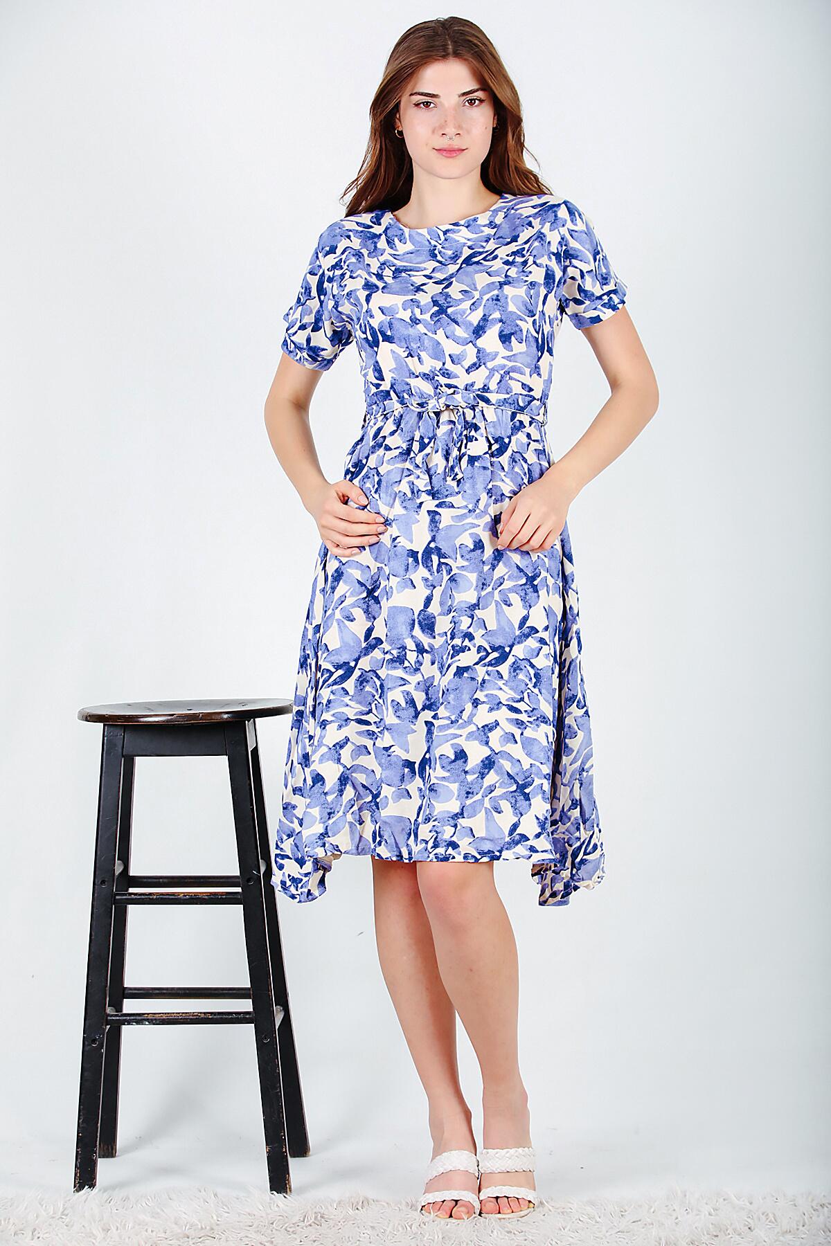 

Женское вискозное платье с двойным рукавом