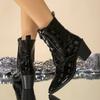 Fashion 2025 Fashion Side Zipper Design Women's Fashion Boots Spring and Autumn New Strapped Professional Sexy Pointed Hot Boots