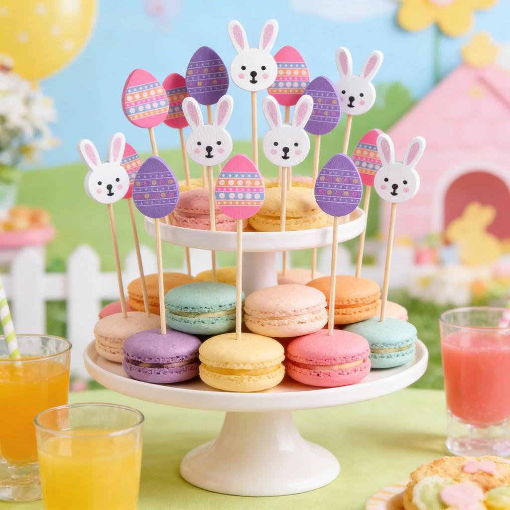 100pcs Easter-themed Fruit Skewers For Bars And Restaurants, Disposable Skewers