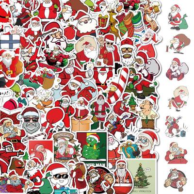 50 Cartoon Weihnachts-Wasserdichte Scrapbook-Sticker - Selbstklebende Dekoration für Notizbücher