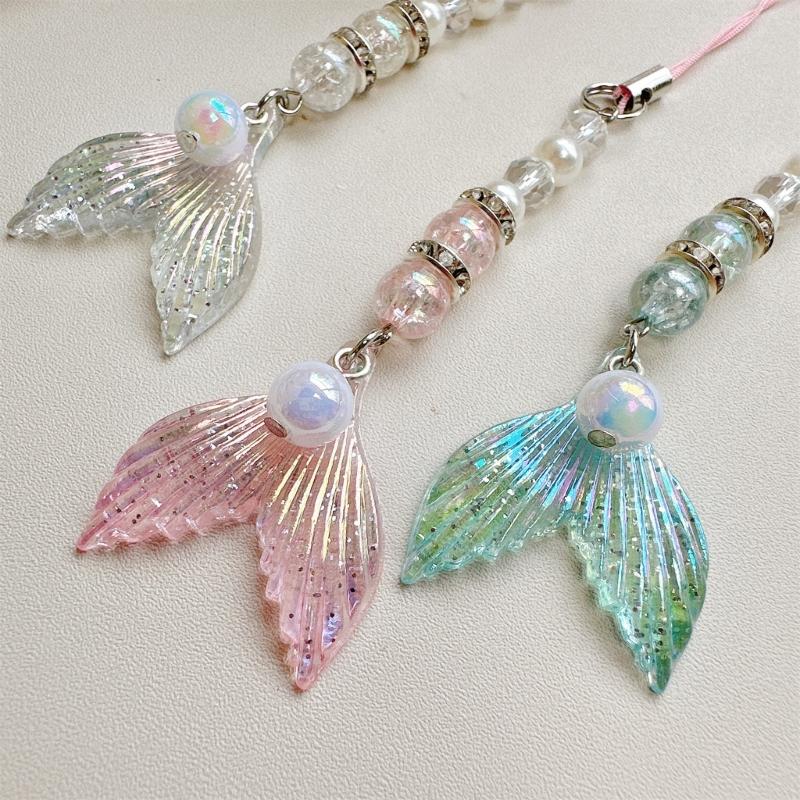 Lovely Mermaids Phone Charm Pendant Sturdy Acrylics Phone Strap for Easy To Use Fashionable Bag Accessory Decoration
