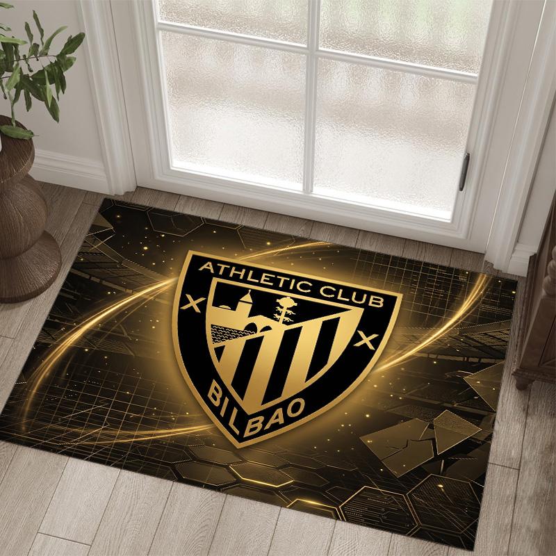 Athletic Bilbao Football Design Crystal Velvet Carpet Cozy Non?Slip Printed Rug For Bedroom Living Room Entrance