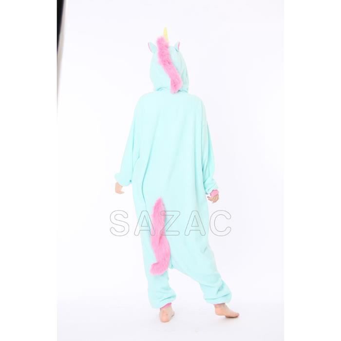 Pyjama kigurumi sazac la licorne - bleu - taille unique - adulte