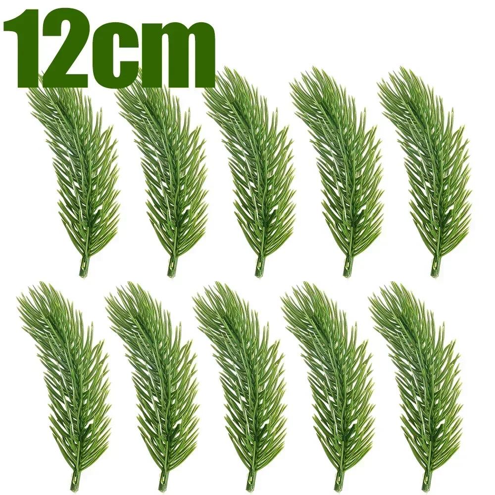 6-12cm Künstliche Kiefernnadeln Weihnachtsschmuck Falsche Pflanzen Zweige Grüne Kiefernnadeln DIY Weihnachtsbaum Kranz Dekoration Geschenke