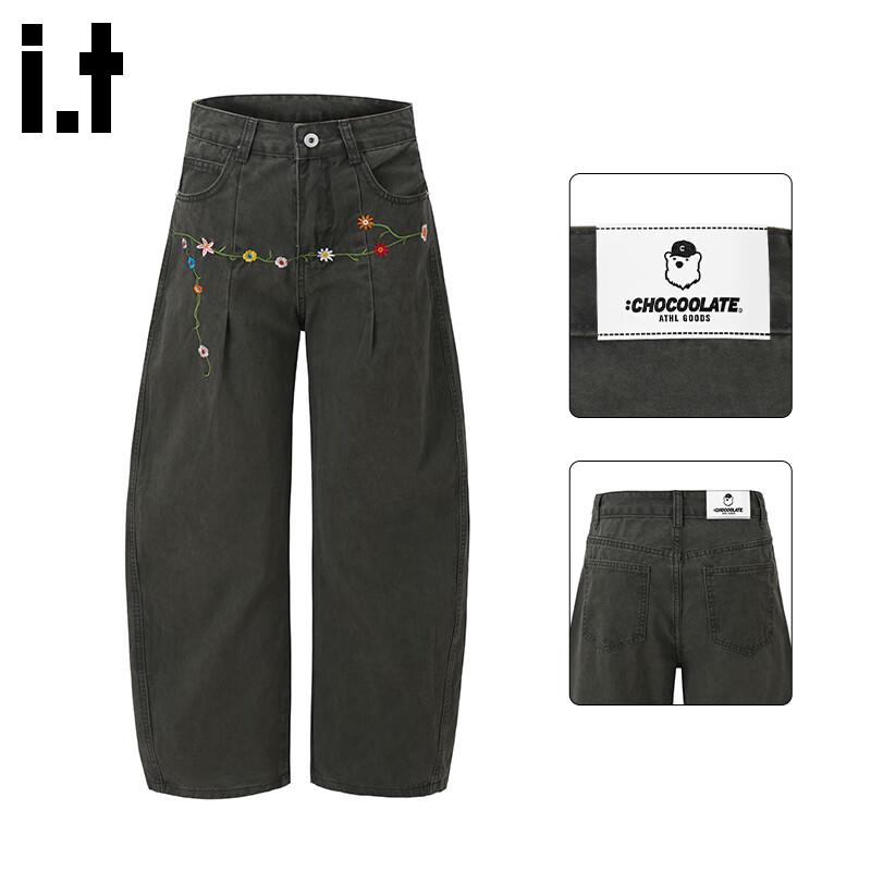 

CHOCOOLATEit Men s Cotton American Casual Curved Wide-Leg Pants L