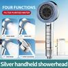 4 Modes Massage Shower Head Button Switch Large Flow Anti-bifurcation Silicone Water Outlet Water Saving Bathroom Shower Head