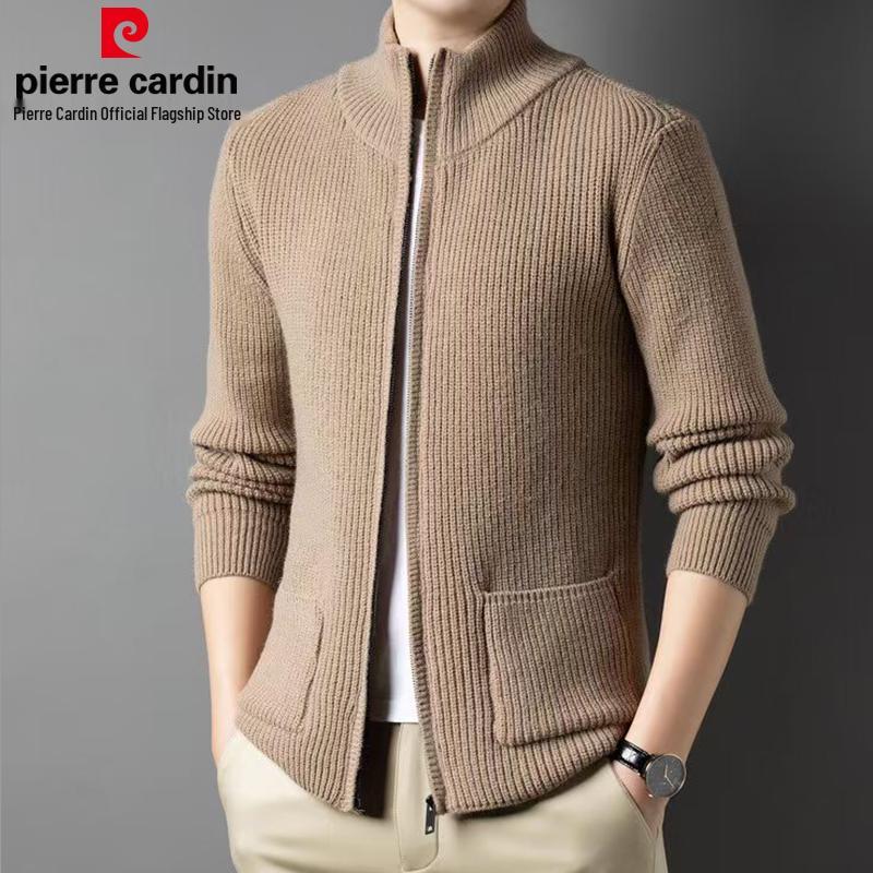Pierre Cardin Men's Half-Turtleneck Zipper Knit Cardigan Sweater