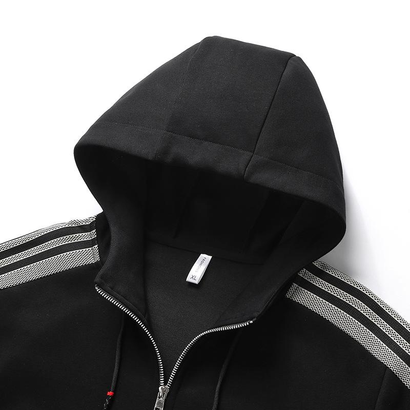 Sportswear Knitted Cardigan Hooded Sweater Men's Standing Collar Jacket Casual Versatile Long Sleeved Jacket