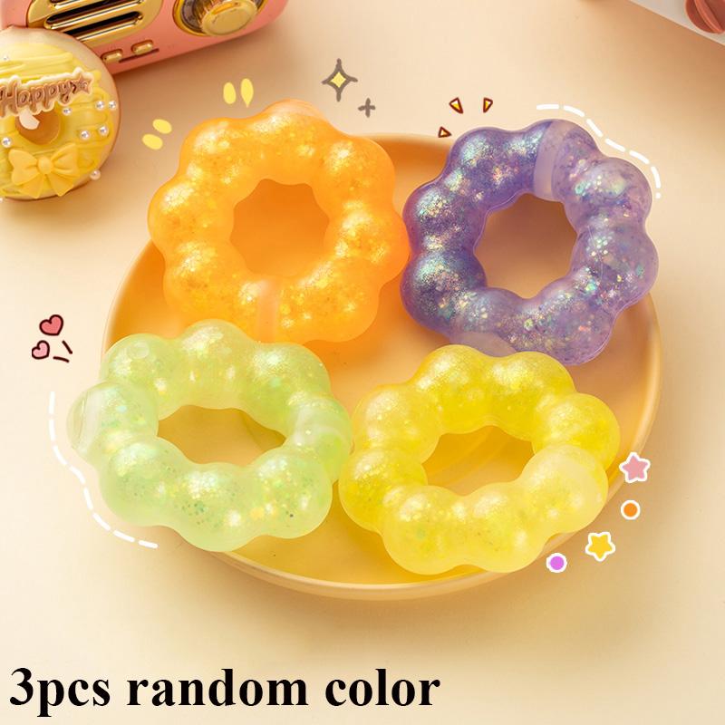 Multi-colors Simulation Donut Squishy Toys Bracelet Anti Stress Soft Sensory Squeeze Fidget For Kids Birthday Gifts Party Favors