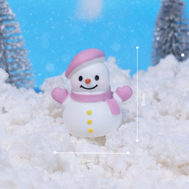 Christmas Snow Scene Christmas Snowman Cute Resin Handicraft Home Decoration Small Ornament