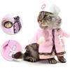 Pet Nurse Costume Nurse Dog Clothes Holiday Apparel for Cats Christmas Halloween Outfits Easy to Wear Lovely Uniform