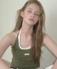 LETTER FROM MOON Letters Label Halterneck Top (Olive)