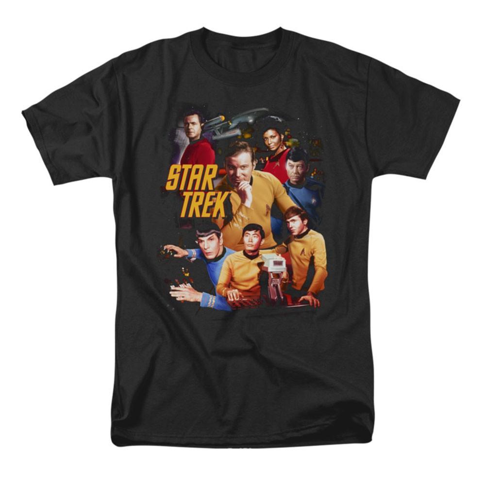Men s Star Trek At The Controls T-shirt XXX-Large Black 4XL