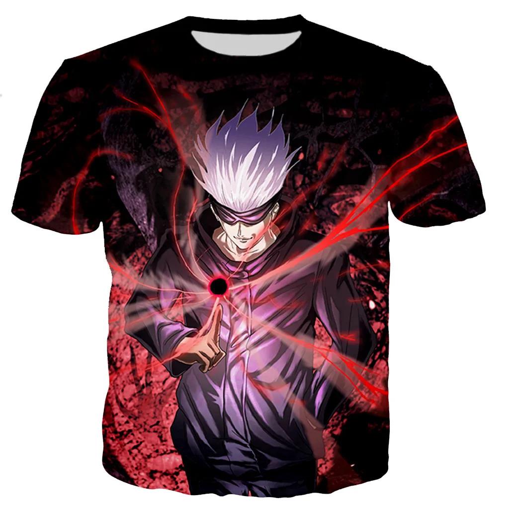

Summer Round Neck 3D Jujutsu Kaisen Satoru Gojo Printed Top Fashionable Casual Short Sleeved Children s Boy T-shirts 110
