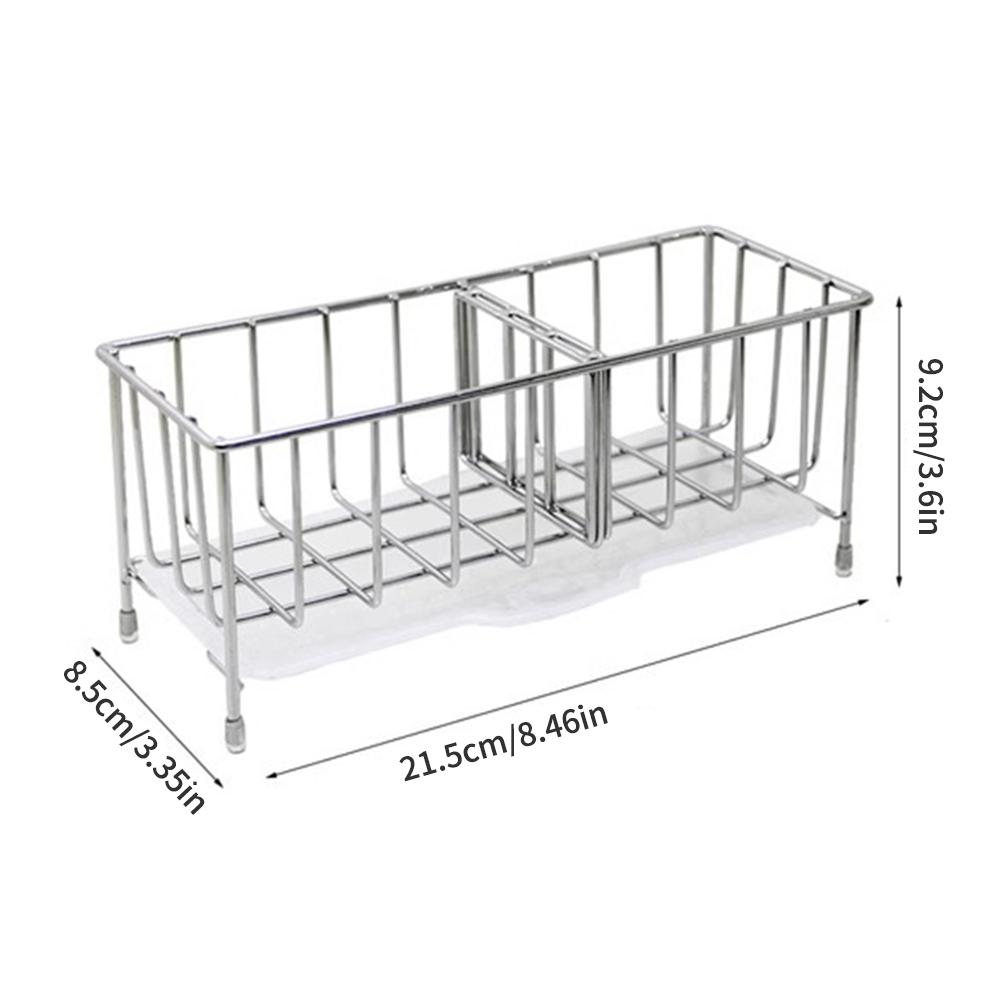 1 Stainless Steel Table Top Drain Rack, Household Adjustable Sink Storage Rack, Suitable For Kitchen, Bathroom, Sponge Storage