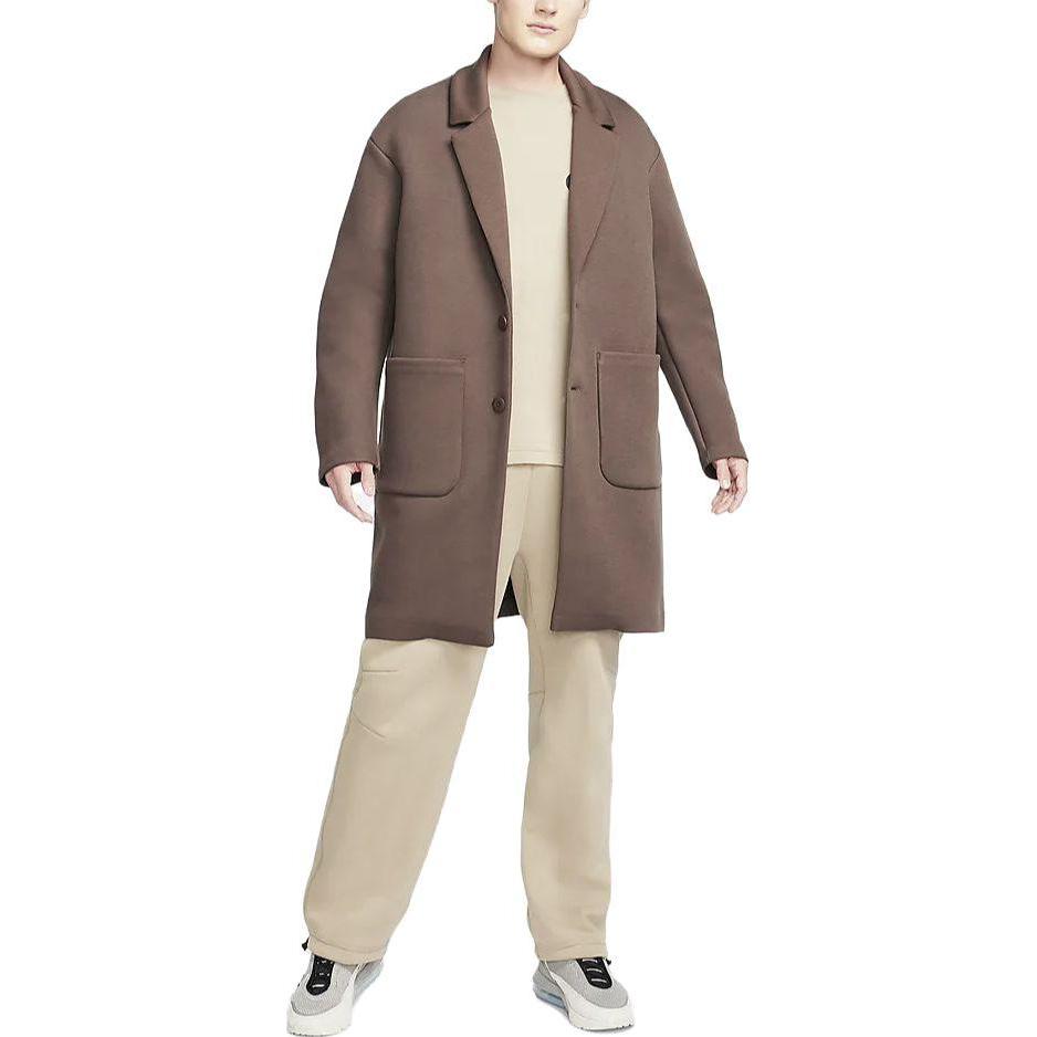 Nike Sportswear Tech Fleece Reimagined Solid Color Suit Collar Casual Loose Windbreaker Men Outerwear Baroque-Brown FN0602-237