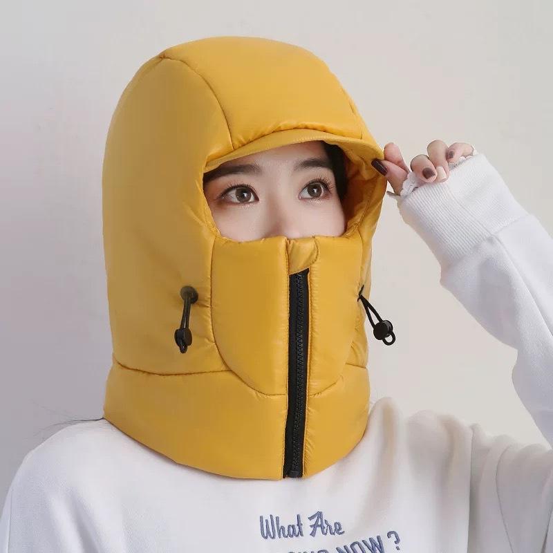 Winter Warm Cycling Hat Outdoor Integrated Ear Thick Cap Men Women Neck Protection Cold-Proof Hat