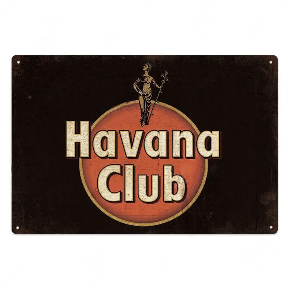 Havana Rum Vintage Tin Signs Metal Posters Decor Retro Plaque Stickers for Pub Club Man