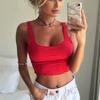 Women Casual Summer Sexy Sleeveless Shirt Knitted Bottoming Shirt Cami Vest