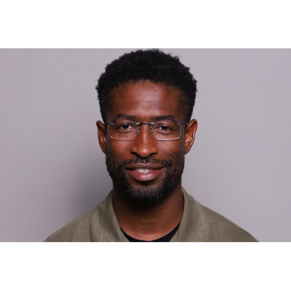 Rimless Rectangle Shiny Dark Blue SmaRtbuy Collection Hedley Rt 004a C7 Fashion Unisex Eyeglasses