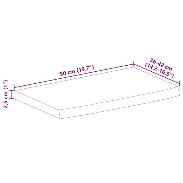 VidaXL Table Top with Live Edge 50x40x2.5 Cm Solid Mango Wood 370535