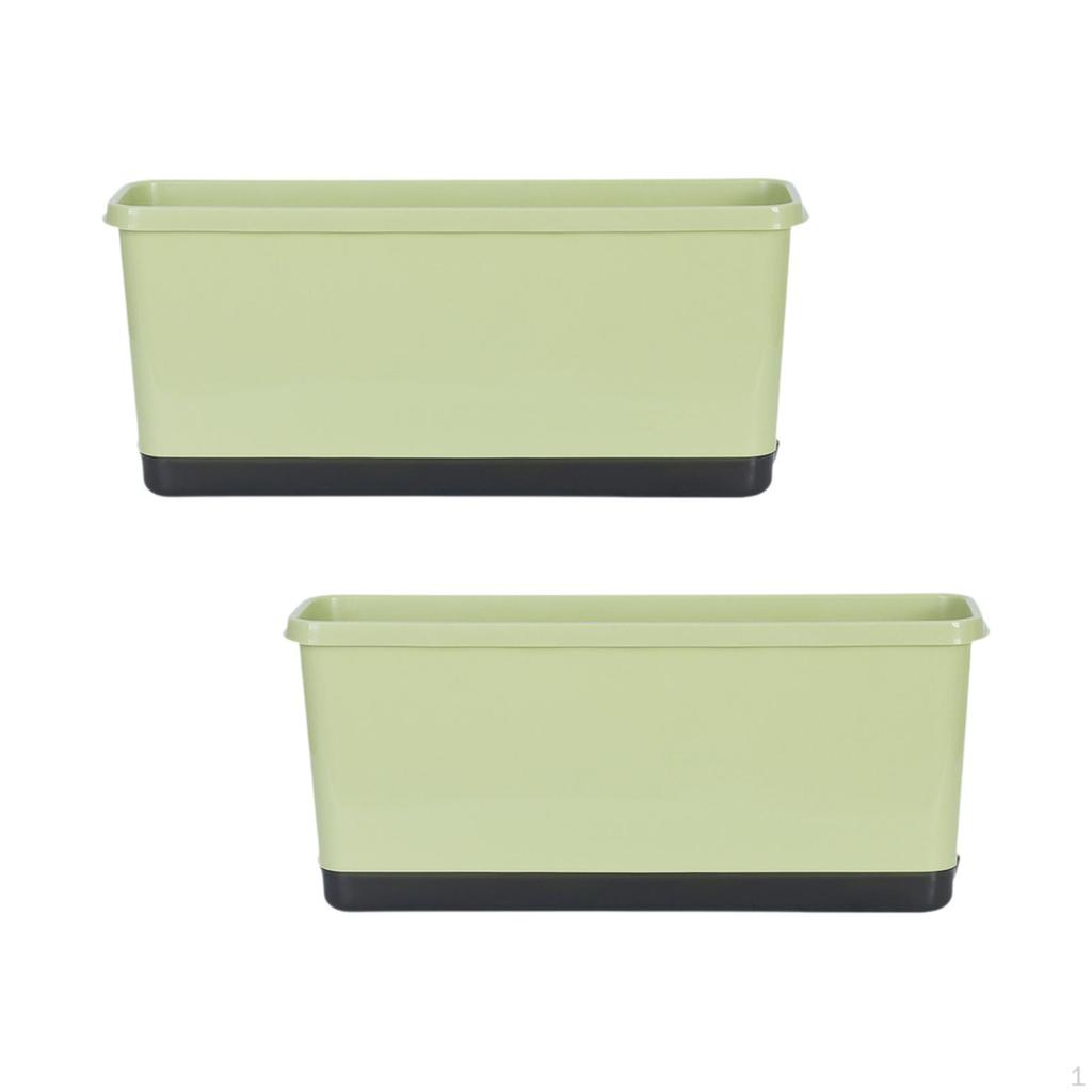 2 Pieces Flower Pot Set with Self Watering Feature and Drainage for Indoor Outdoor