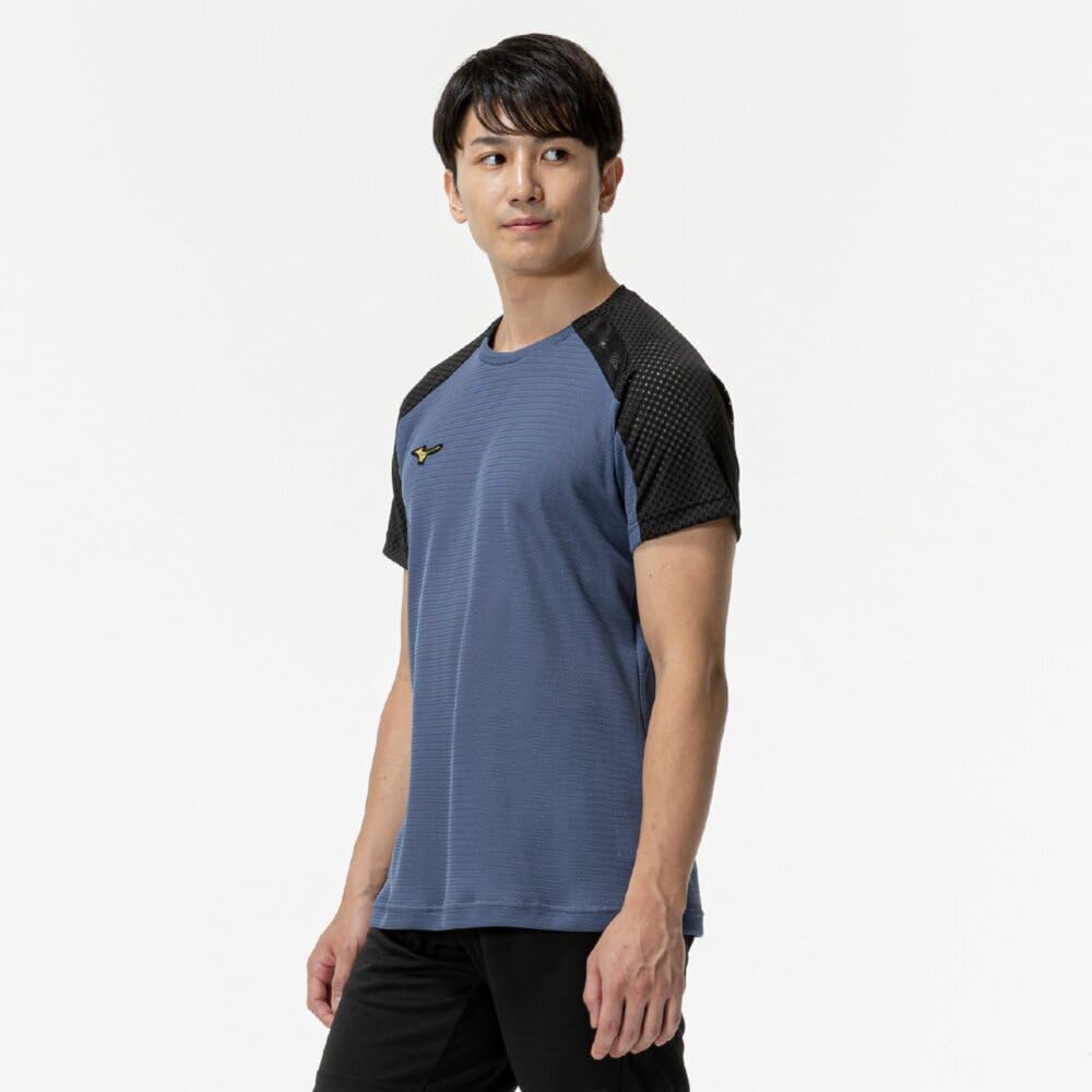 Mizuno Direct Store Exclusive Baseball Cooling T-Shirt, Unisex, 12JACT82 2XO, Vintage Indigo