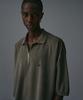 Diantipeullaespom Pigment Oversized Zip-Up Pique Shirt (Khaki)