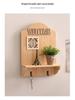 Creative Entrance Wall Hooks: No-Punch Key Holder & Wooden Shelf Combo
