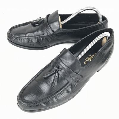 80s-90s Vintage USA Towncraft Grain Leather Mackay Tassel Loafer 28.0 Black Dress Business shoes(USED)