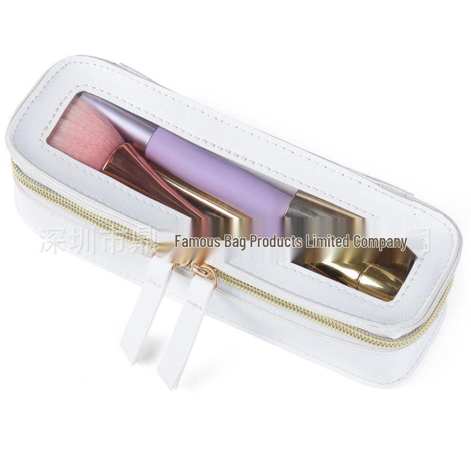 

Прозрачная дорожная косметичка из ПУ кожи - Большая вместимость белый