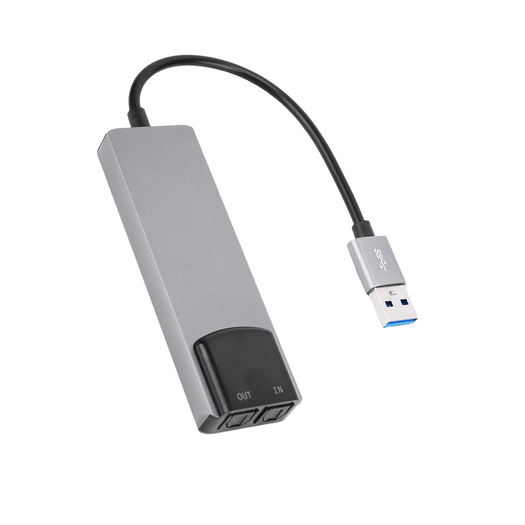 7.1 USB Surroundlydkort med SPDIF Digital Lyd Høyoppløselig Musikk Eksternt Lydkort for Bærbar PC Sølv