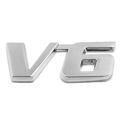 3D Krom Metal V6 Araba Otomobil Bagaj Kapağı Etiketi Bagaj Kapağı Amblemi Rozeti Çıkartması