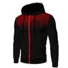 Herren Herbst Kapuzenjacke Langarm Pullover Hoodie Zip Up Cardigan Baumwolle Kapuzenpullover Mantel